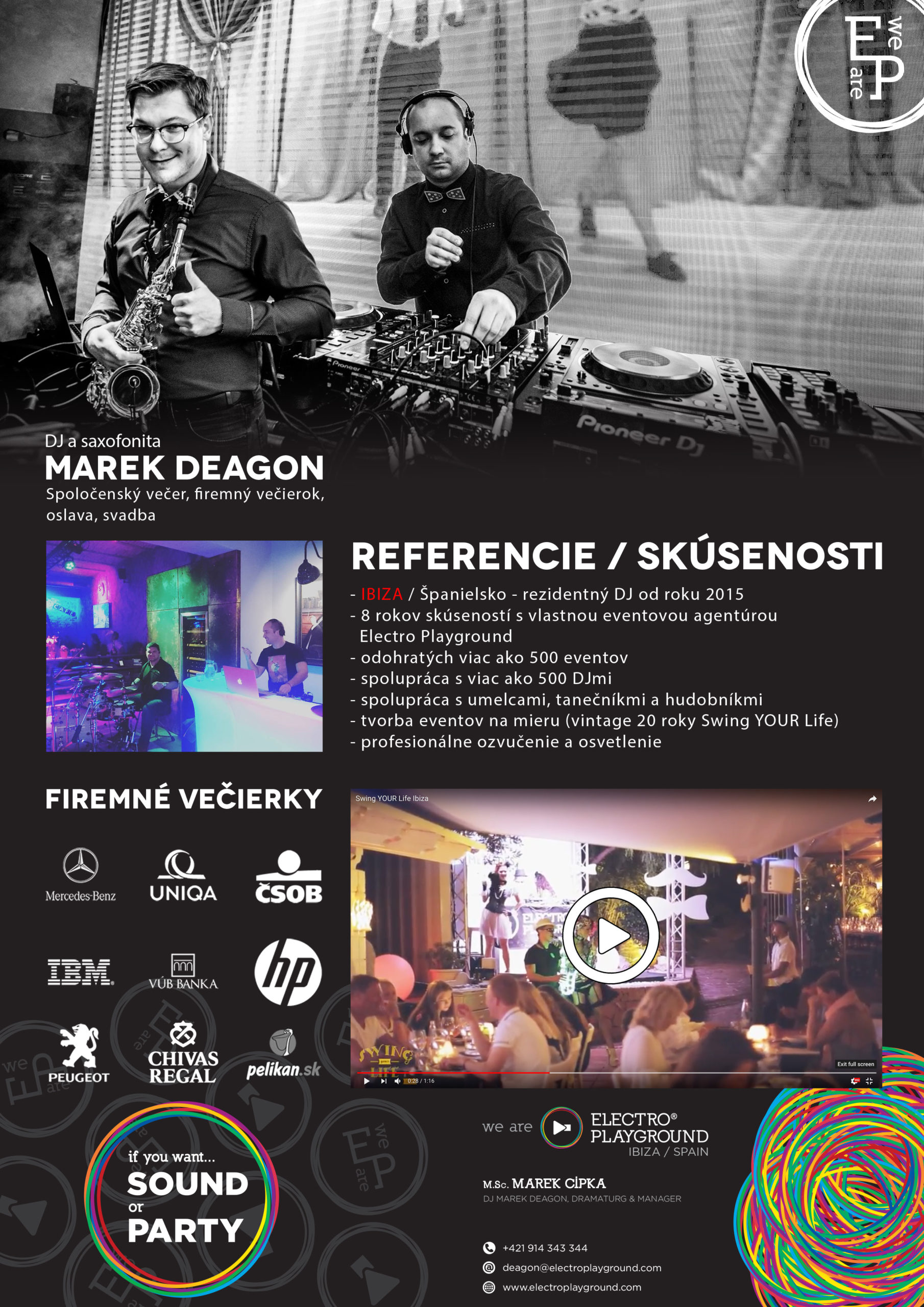 DJ a saxofonista Marek Deagon firemny presskit_